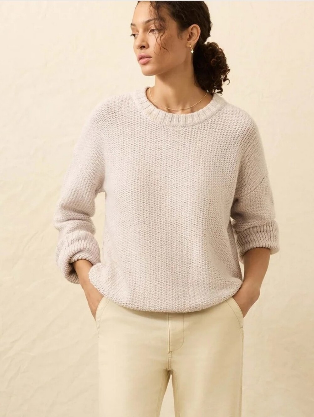 Faherty sweater, Heirloom Cotton Relaxed Crew, knit pull, Size S, NWT.